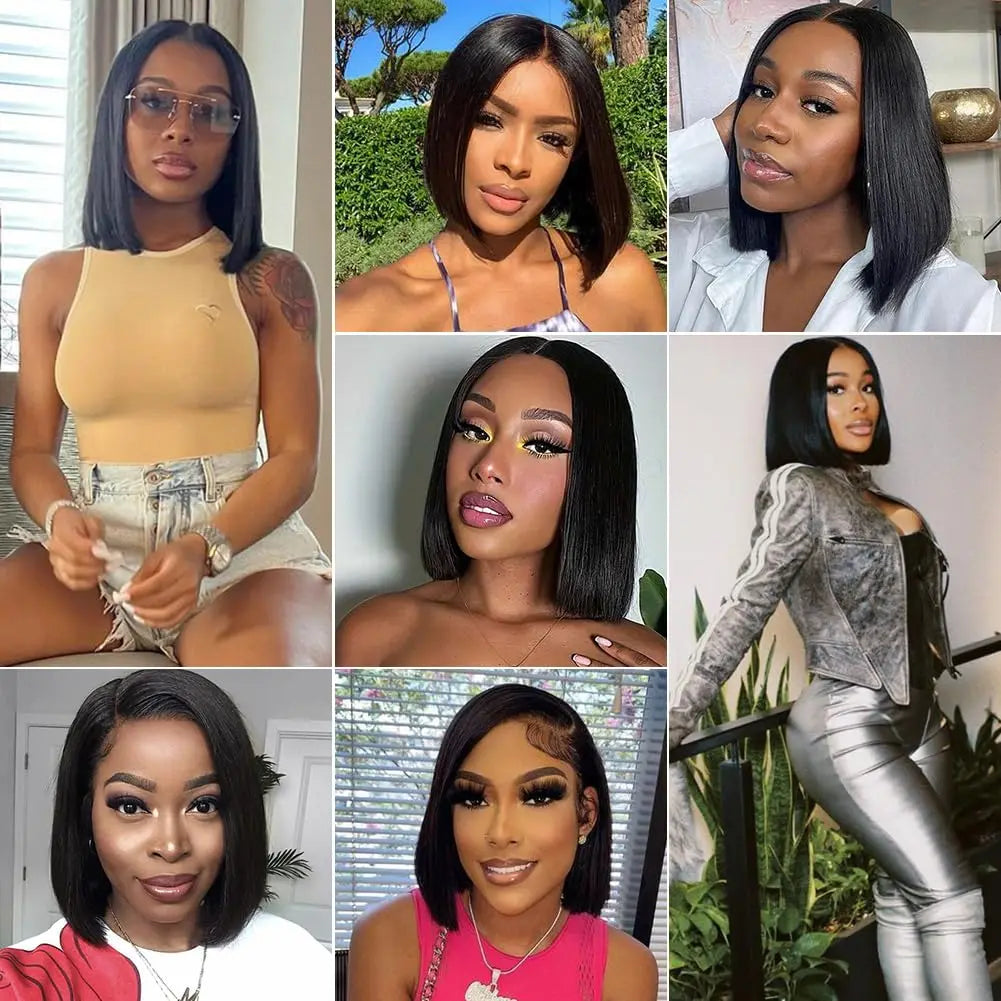 Put On & Go Glueless Straight Bob Wig - Pre Cut 150% Density