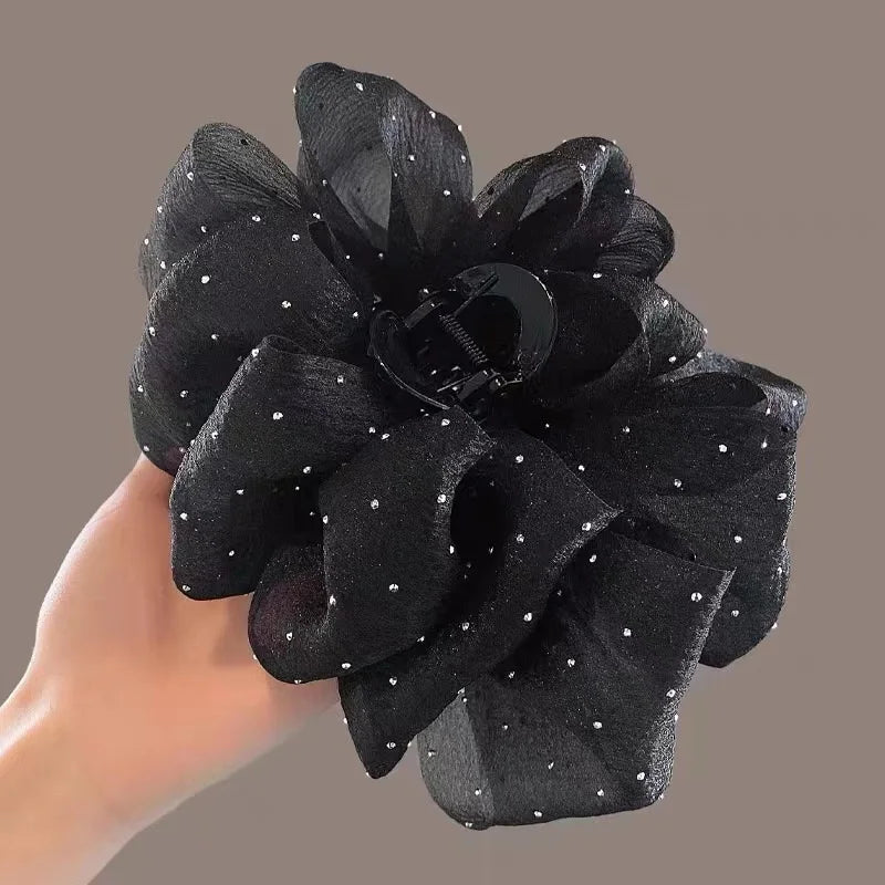 Oversized Diamond Bubble Hair Clip – Mesh & Crystal Temperament Clip