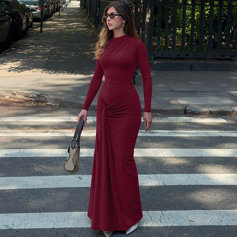 Lace-Up Sheath Dress - Sculpted Elegance