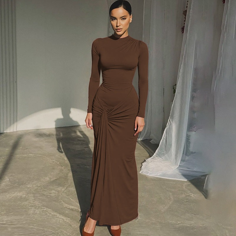 Lace-Up Sheath Dress - Sculpted Elegance