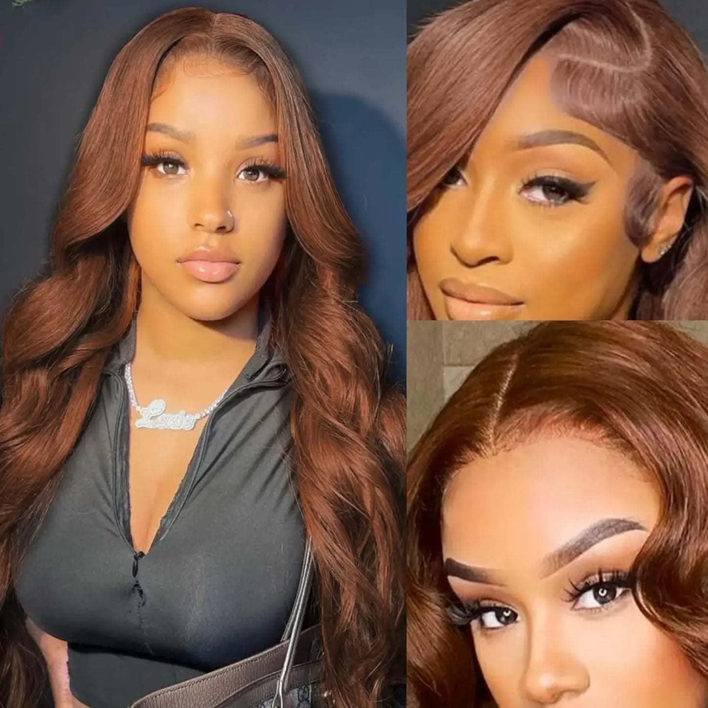 Chocolate Brown Body Wave HD Lace Front Wig
