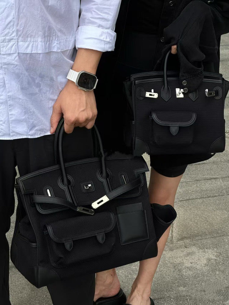 Structured Leather Cargo Tote