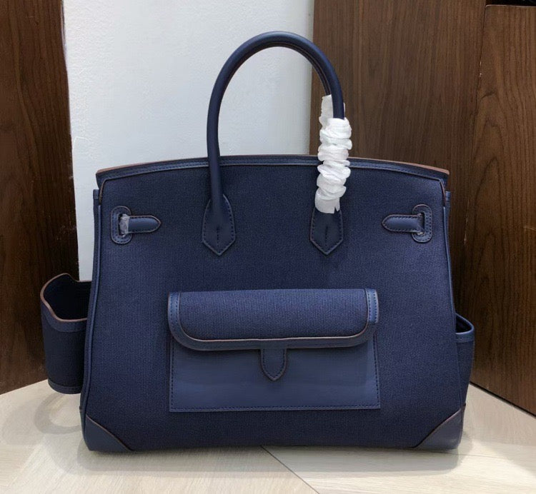 Structured Leather Cargo Tote