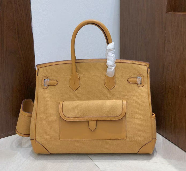 Structured Leather Cargo Tote
