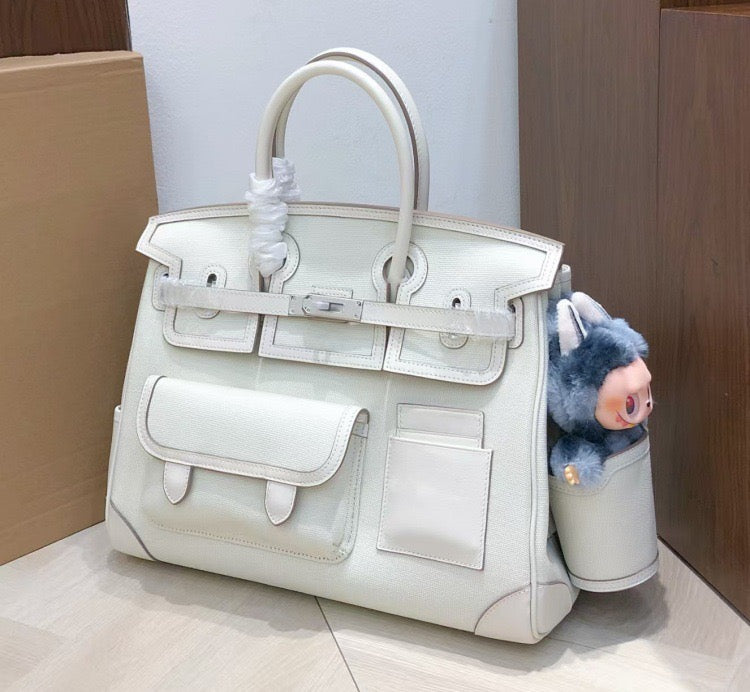 Structured Leather Cargo Tote