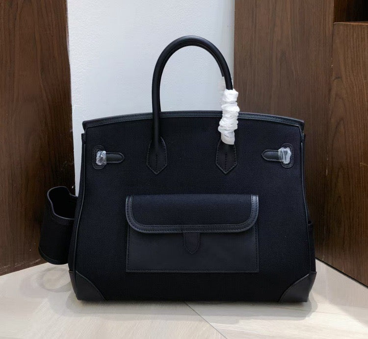 Structured Leather Cargo Tote