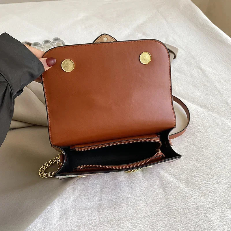 Dragonfly Wing Pearl Rivet Crossbody Bag