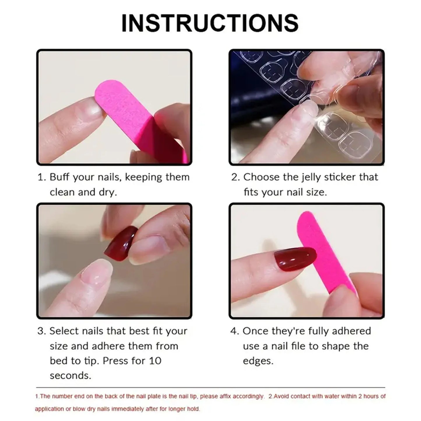 Y2K Punk Press-On Nails – 24pcs Duckbill Rhinestone & Star Decor