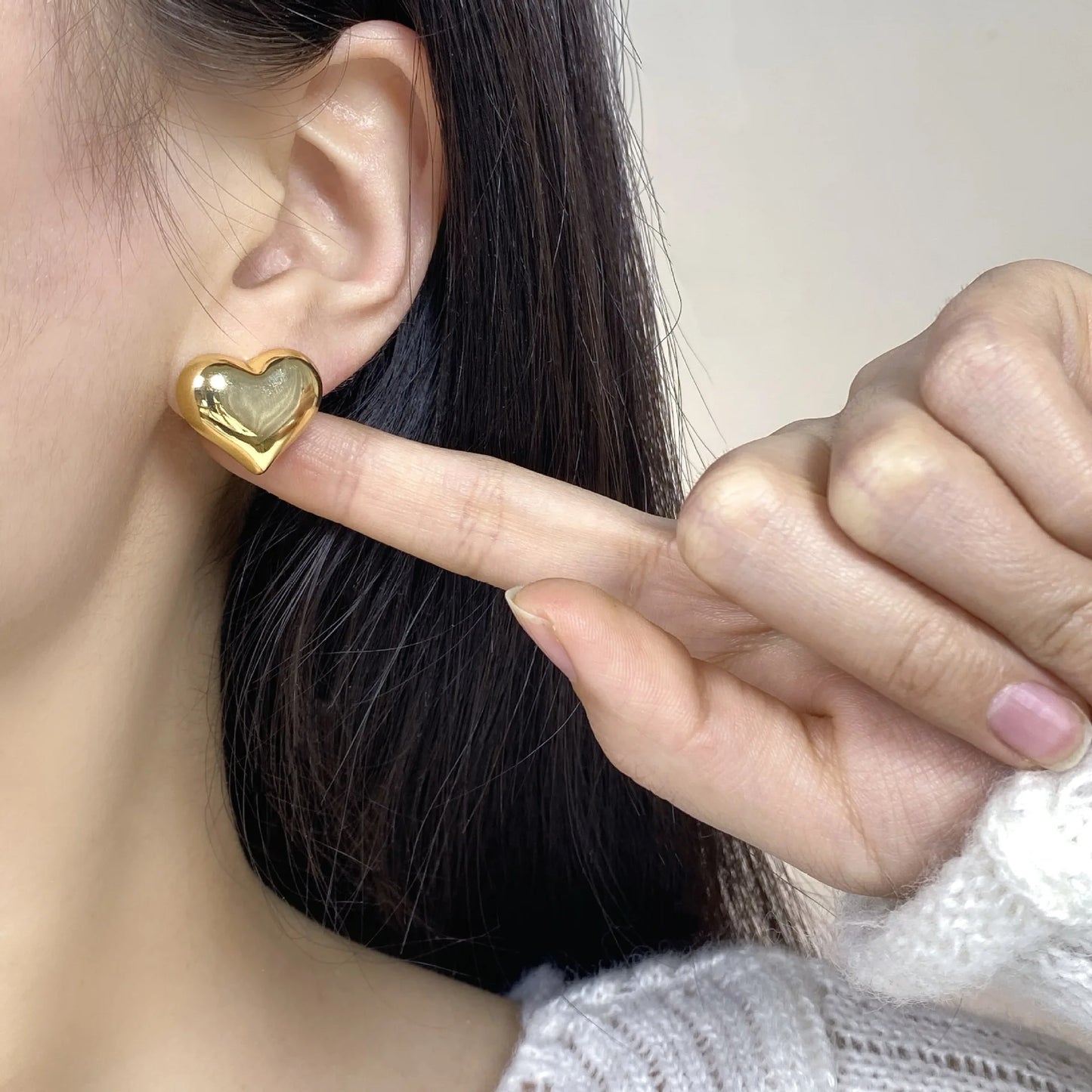 Geometric Ball Stud Earrings – Stainless Steel Gold & Silver