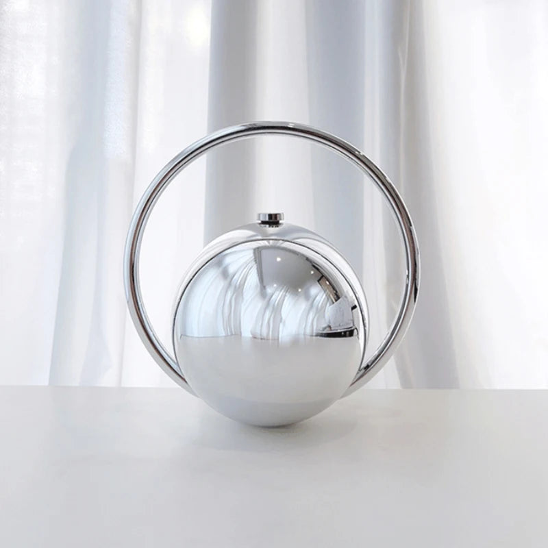 Marble Sphere Evening Clutch – Designer Electroplated Handbag