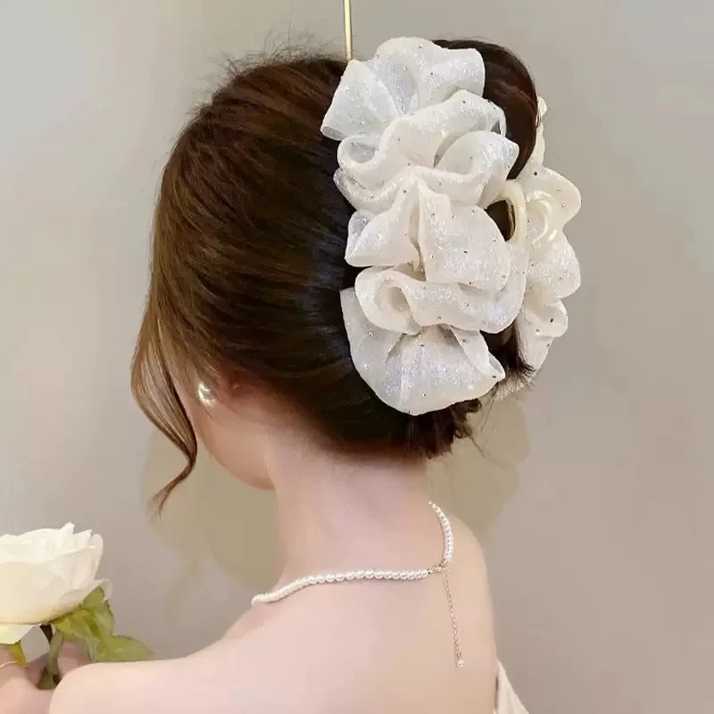 Oversized Diamond Bubble Hair Clip – Mesh & Crystal Temperament Clip