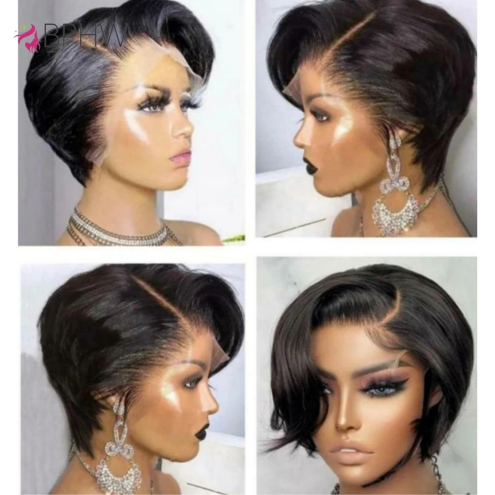 Straight Pixie Cut Wig - 13x4 Lace Front Human Hair