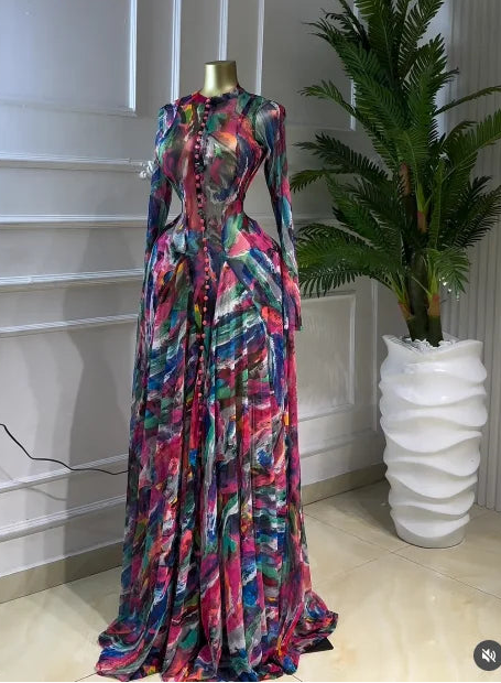 Big Swing Tie Dye Maxi Dress – Floor-Length Beach & Evening Dress