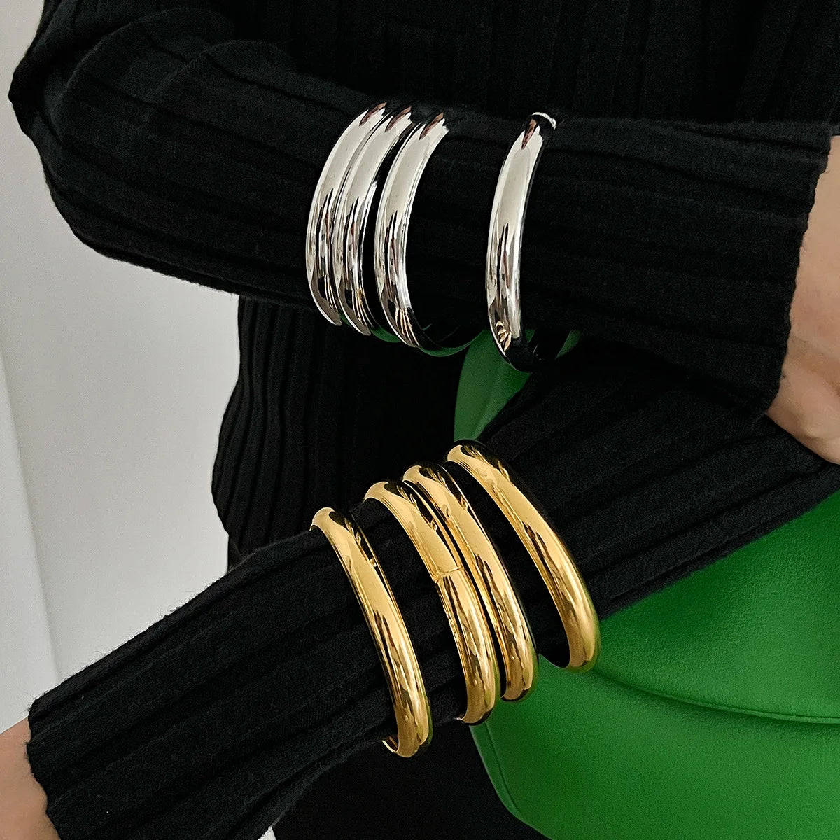 Luxe Twisted Texture Stacking Bangle Set (8 Pieces)