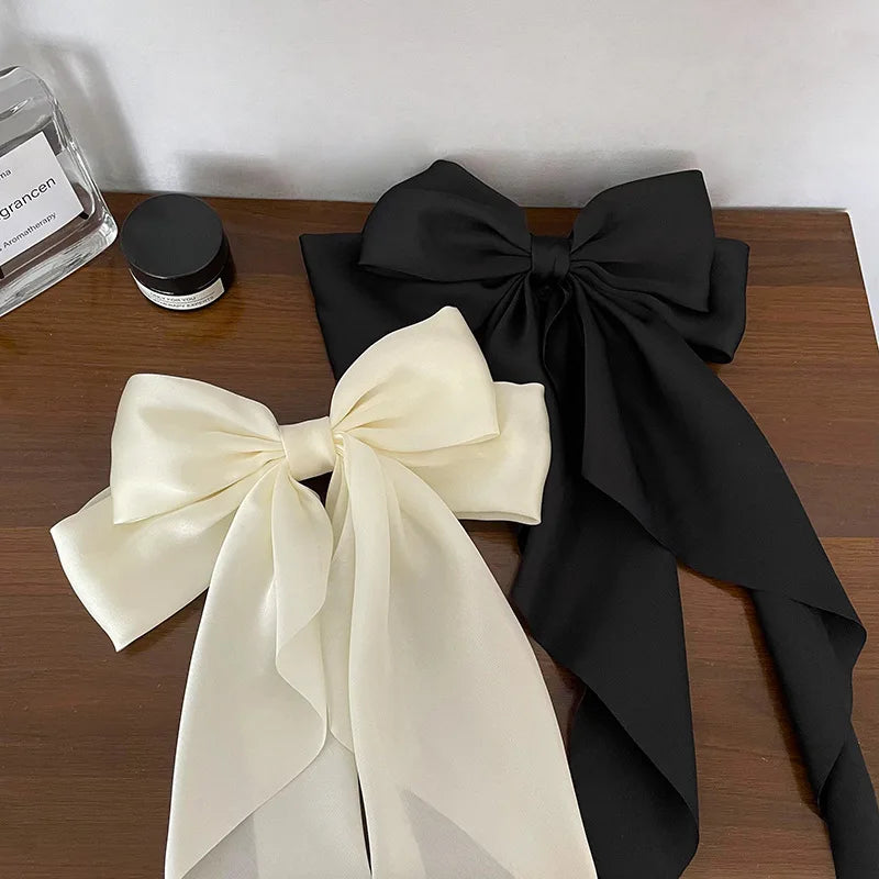 Minimalist Silk Bow Hair Clips – Set of 3 Elegant Barrettes