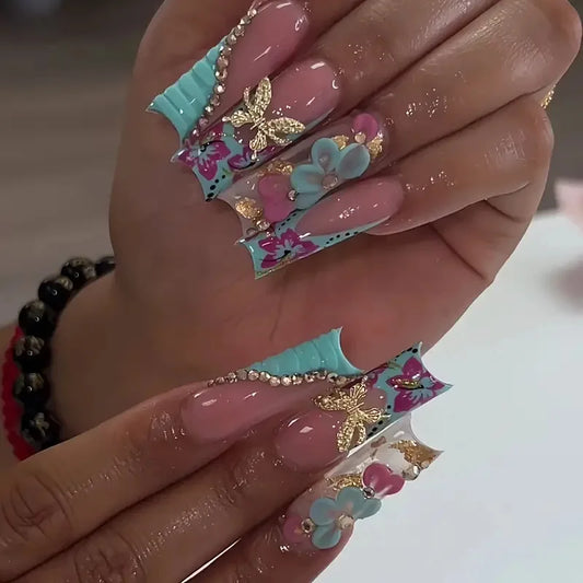 Butterfly Rhinestone Ballet Press-On Nails (24pcs)