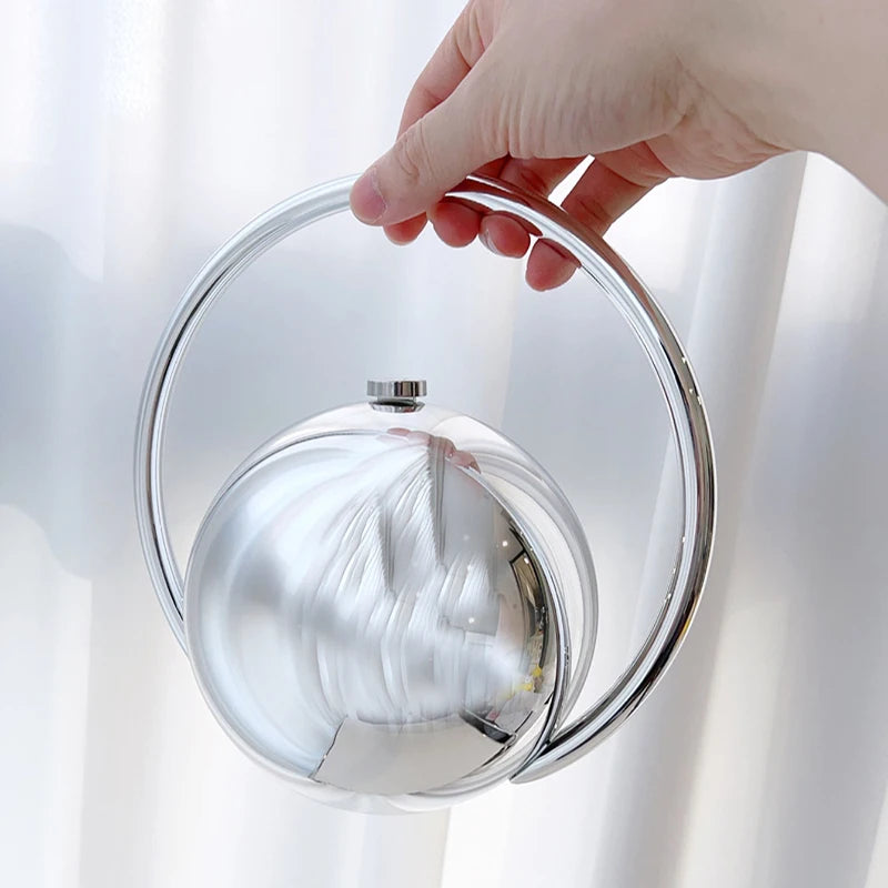 Marble Sphere Evening Clutch – Designer Electroplated Handbag
