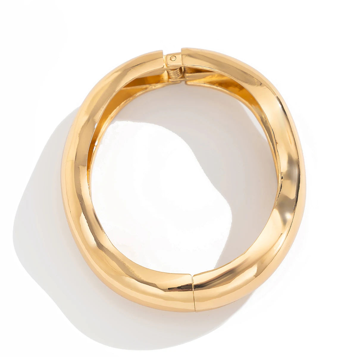 Chunky Pearl Open Cuff Bangle – Bold Statement Bracelet Gold & Silver