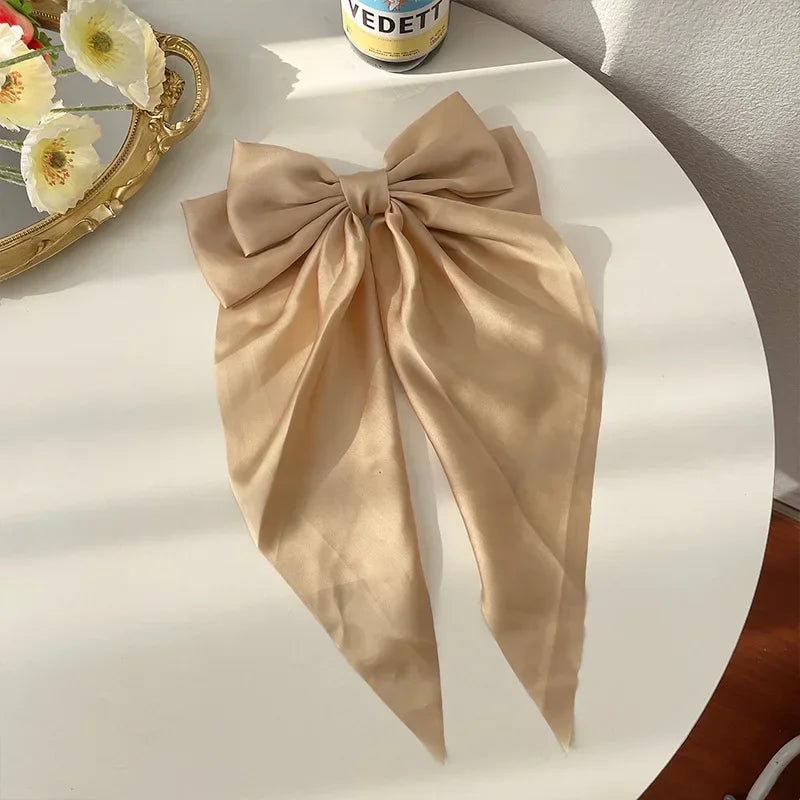 Minimalist Silk Bow Hair Clips – Set of 3 Elegant Barrettes