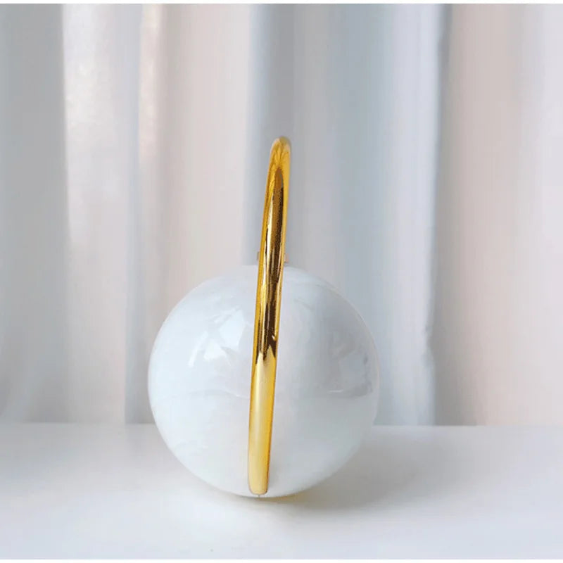 Marble Sphere Evening Clutch – Designer Electroplated Handbag