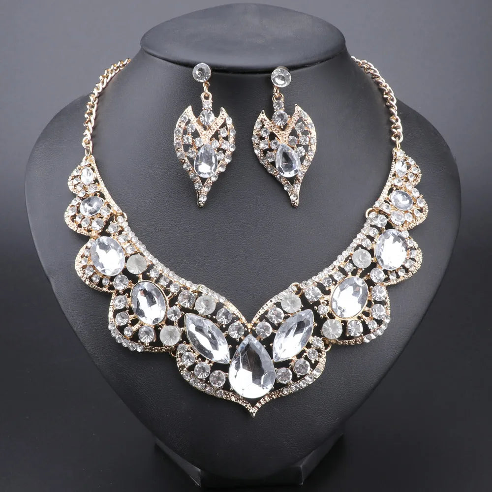 Vintage Retro Indian Bridal Jewellery Set – Necklace & Earrings