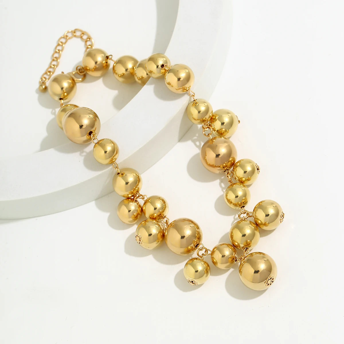 Chunky Acrylic Ball Bead Choker – Exaggerated Grunge Statement Necklace
