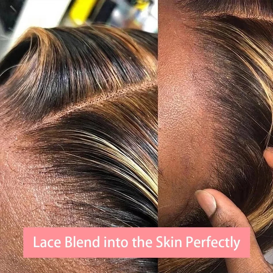 Highlight Blonde Short Bob Wig - 13x4 Lace Front 180-200% Density Human Hair