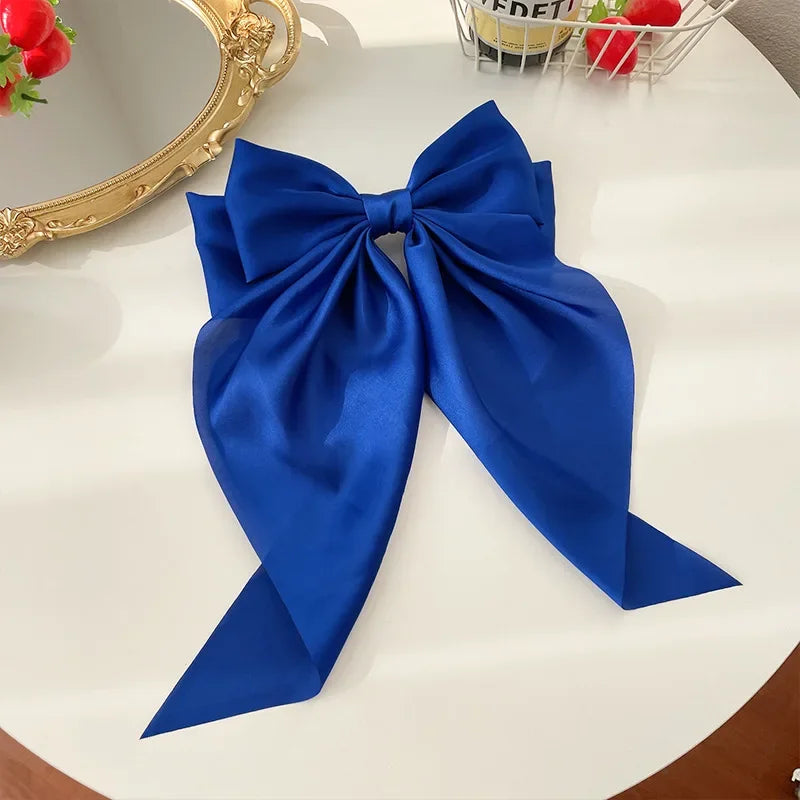 Minimalist Silk Bow Hair Clips – Set of 3 Elegant Barrettes