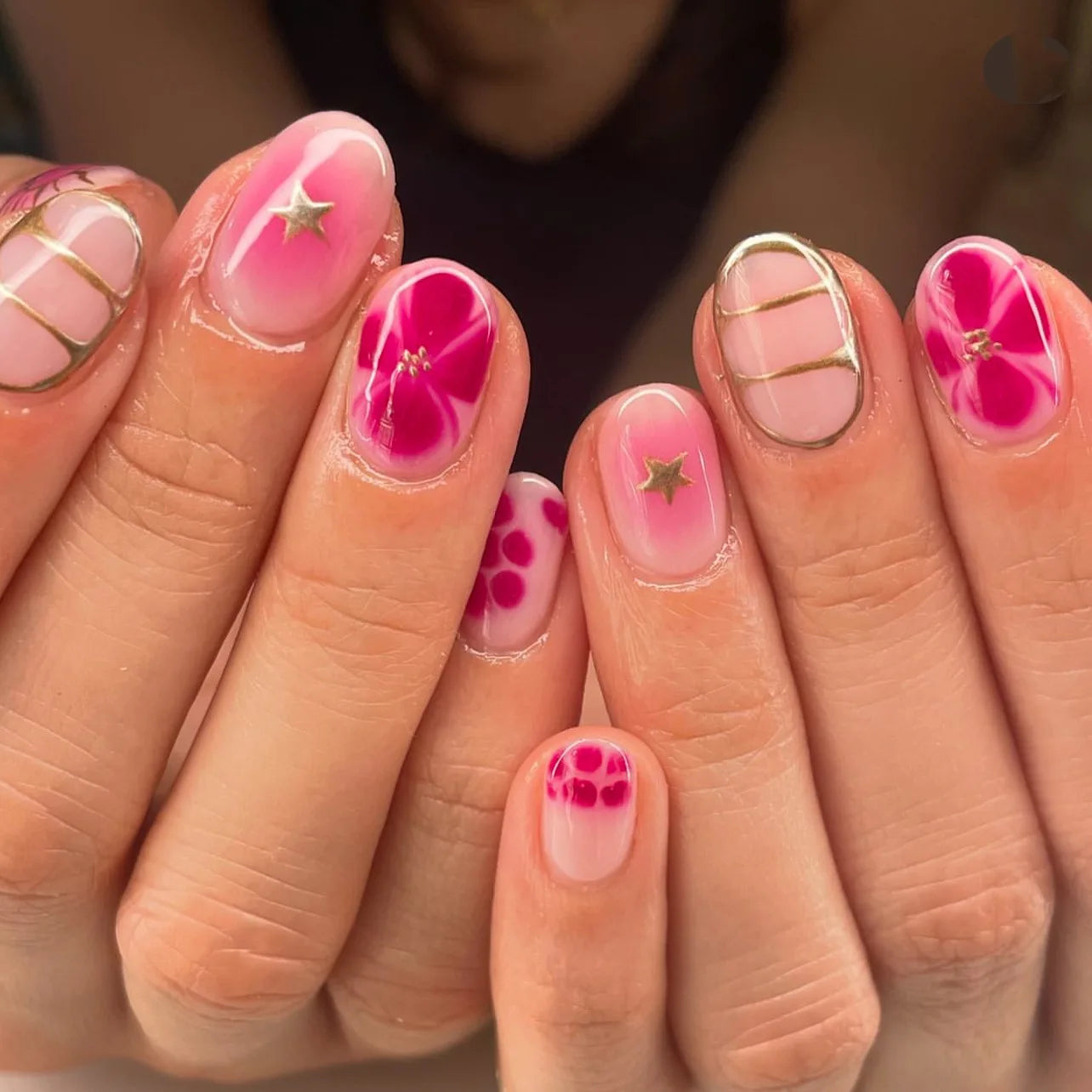 3D Love Glitter Pink Almond Press-On Nails (24pcs)