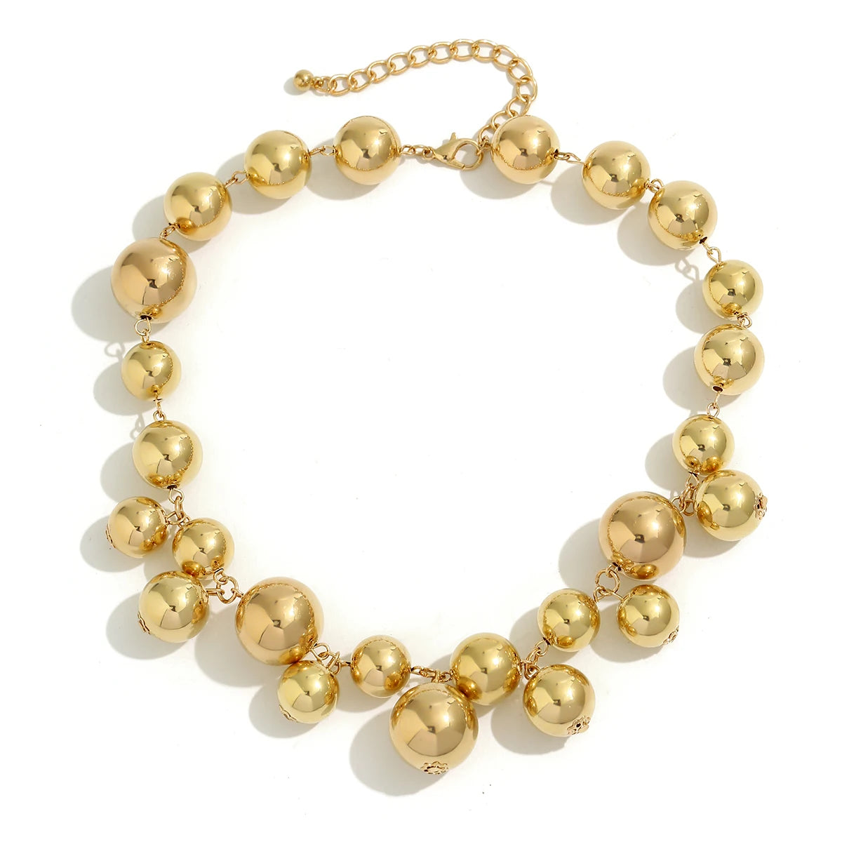 Chunky Acrylic Ball Bead Choker – Exaggerated Grunge Statement Necklace