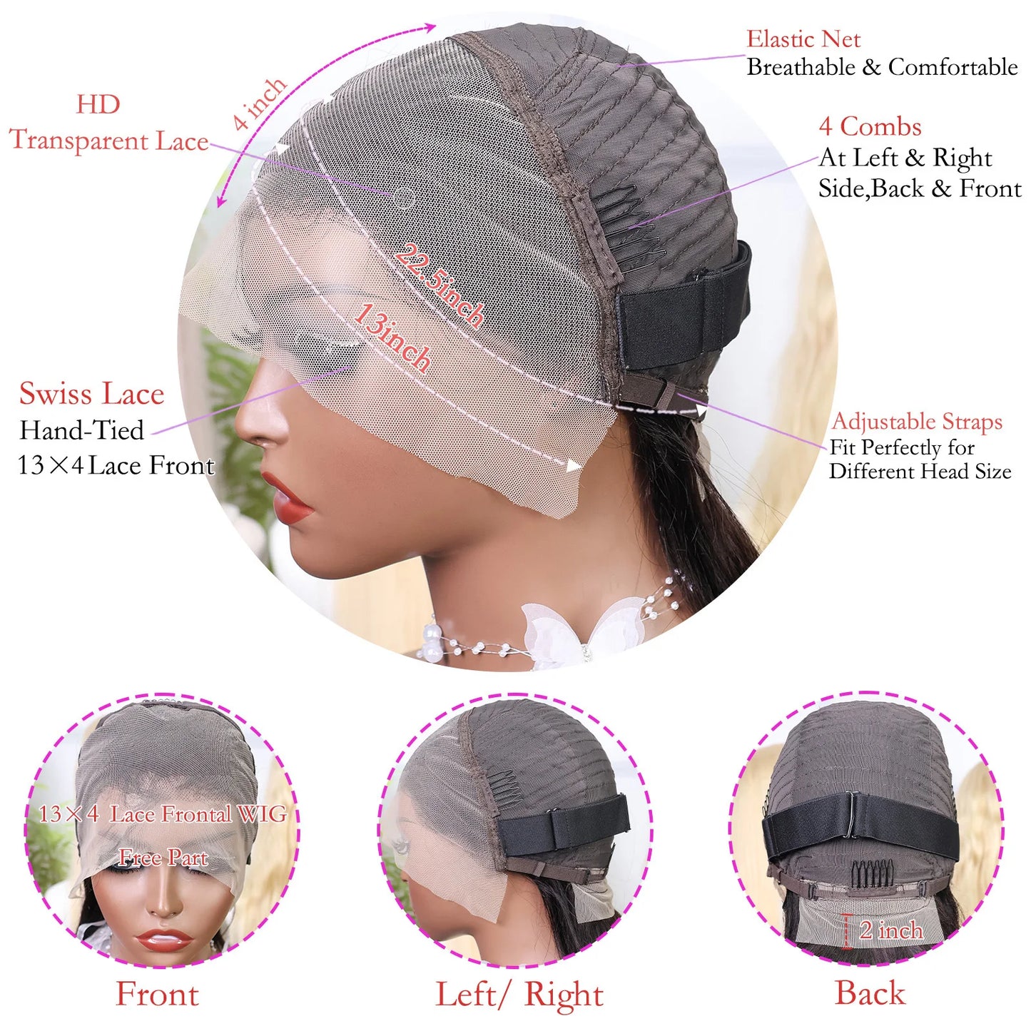 Highlight Blonde Short Bob Wig - 13x4 Lace Front 180-200% Density Human Hair