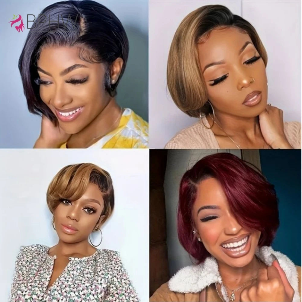 Straight Pixie Cut Wig - 13x4 Lace Front Human Hair