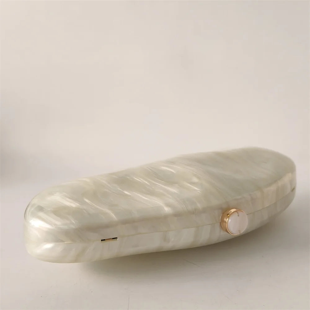Ivory Shell Box Clutch – Handmade European Shoulder Bag