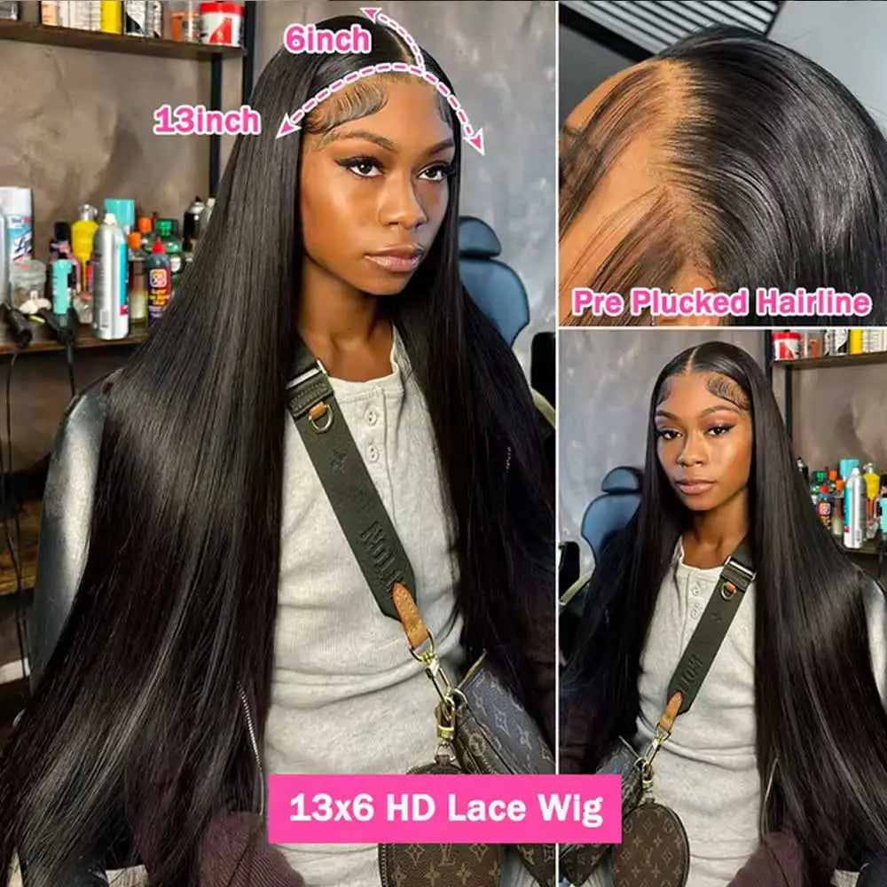 40-42 Inch Bone Straight Wig - 13x4/13x6 HD Lace 220-250% Density