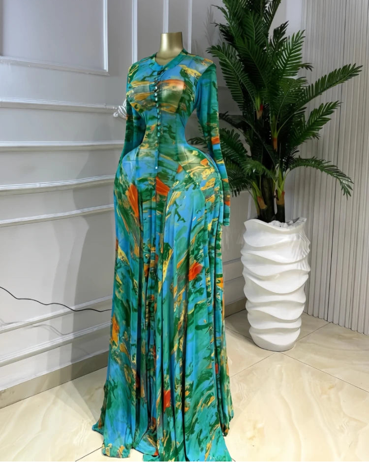 Big Swing Tie Dye Maxi Dress – Floor-Length Beach & Evening Dress