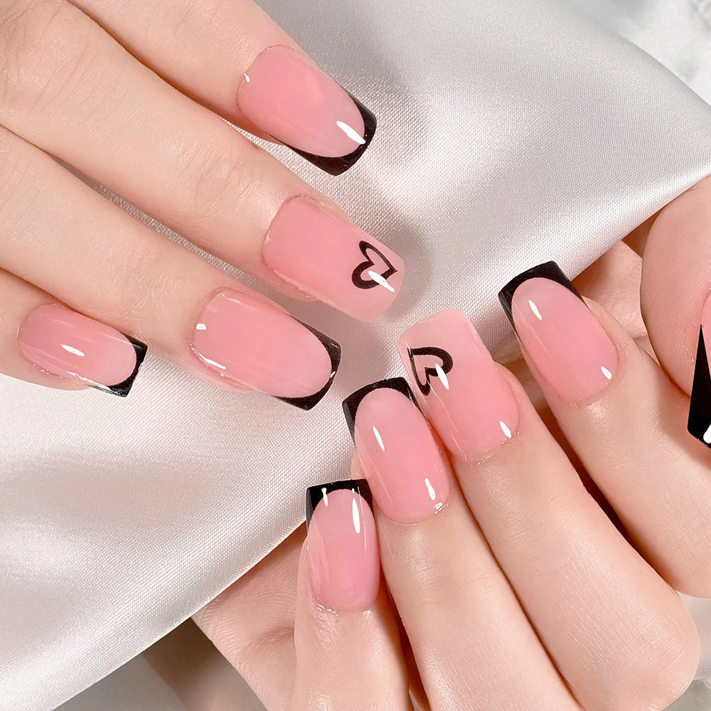 Retro Floral Gold Coffin Press-On Nails (24pcs)