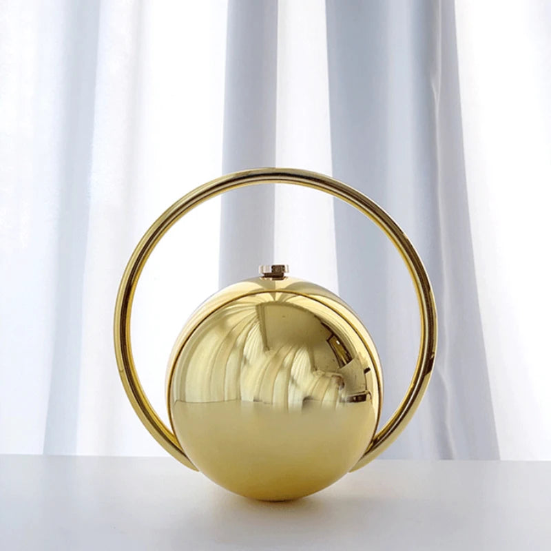 Marble Sphere Evening Clutch – Designer Electroplated Handbag