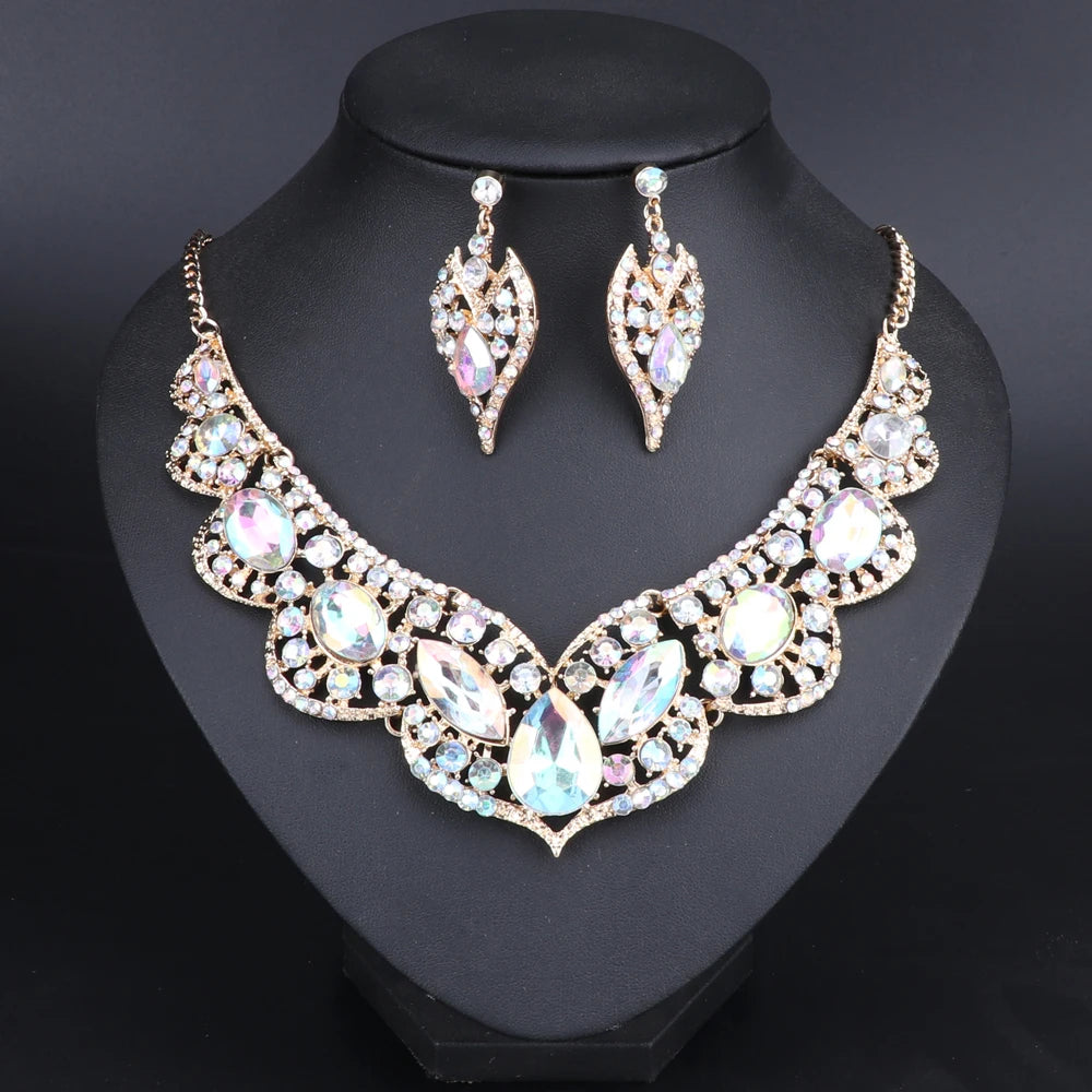 Vintage Retro Indian Bridal Jewellery Set – Necklace & Earrings