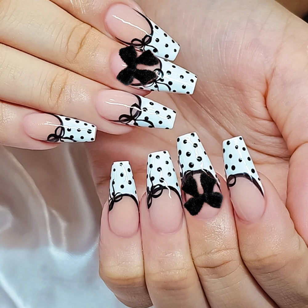 Retro Floral Gold Coffin Press-On Nails (24pcs)