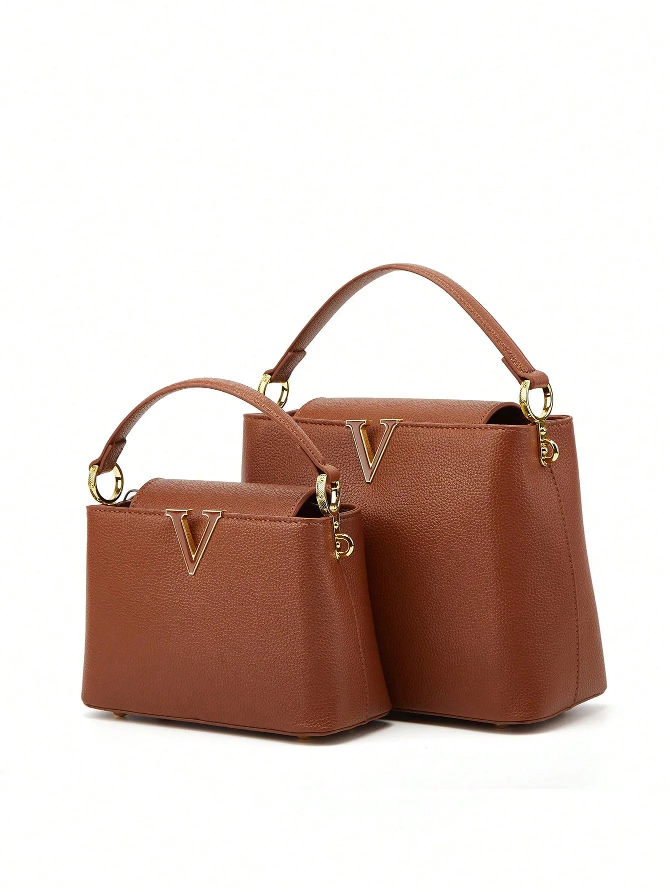 Luxe V-Detail Bucket Satchel – Women’s Shoulder Bag