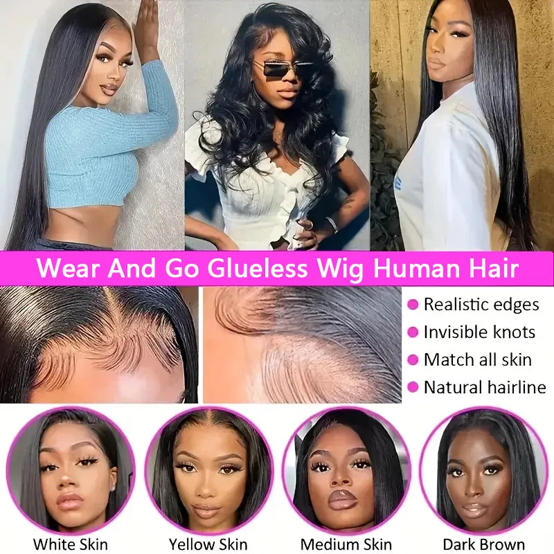 Bone Straight Glueless Wig - 6x4 Lace
