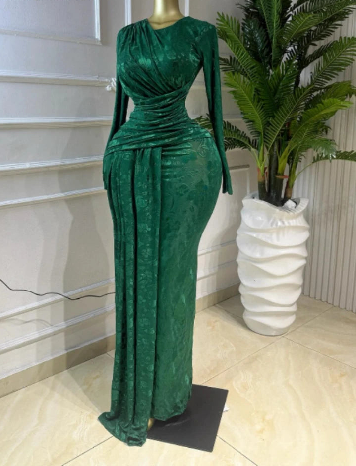 Draped Ruched Waist Maxi Dress