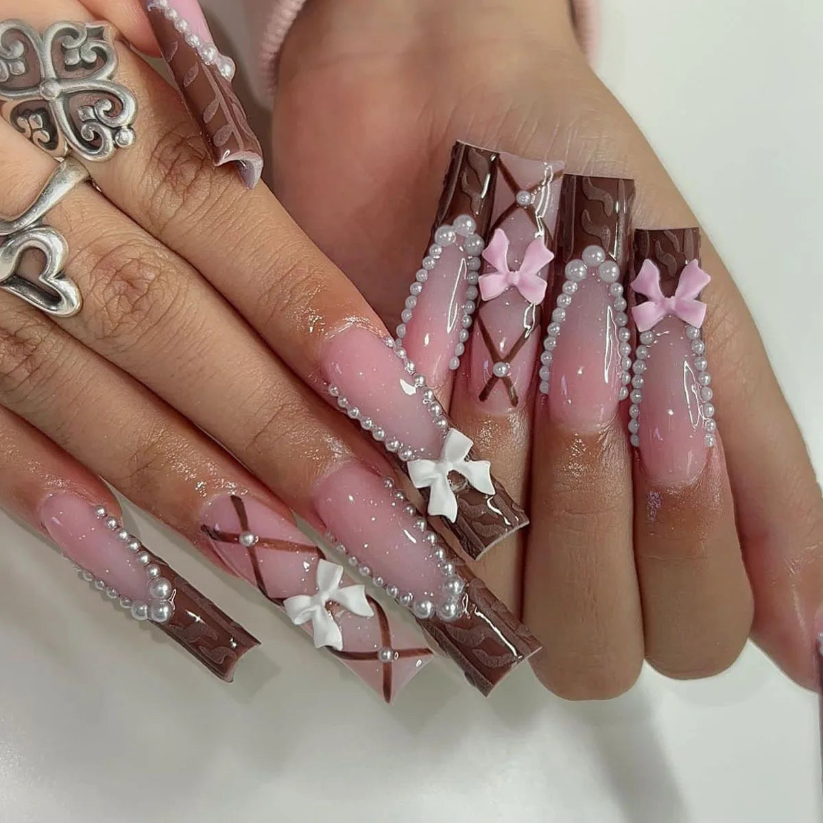 Butterfly Rhinestone Ballet Press-On Nails (24pcs)