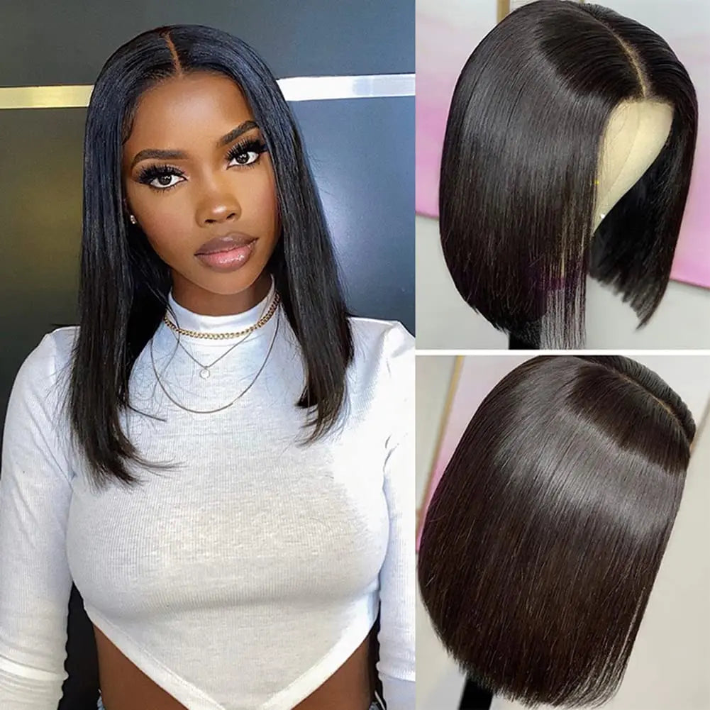 Put On & Go Glueless Straight Bob Wig - Pre Cut 150% Density