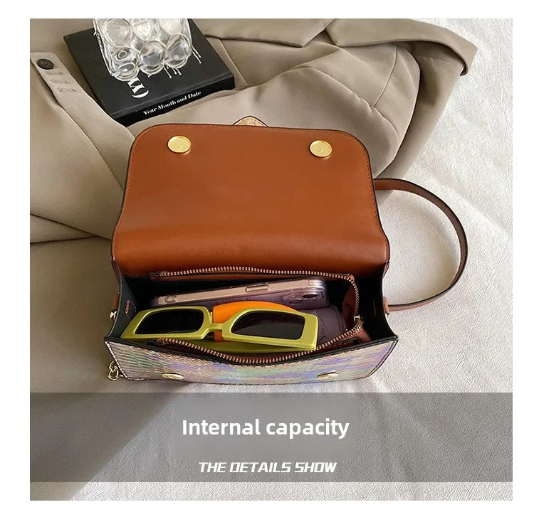 Dragonfly Wing Pearl Rivet Crossbody Bag