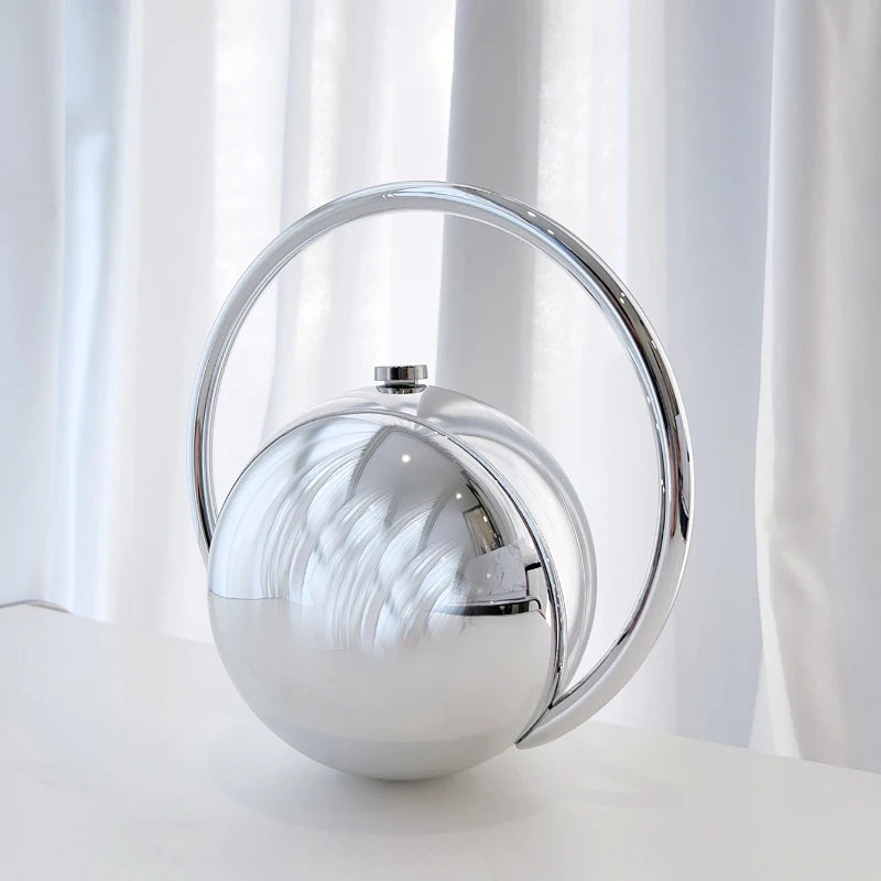 Marble Sphere Evening Clutch – Designer Electroplated Handbag