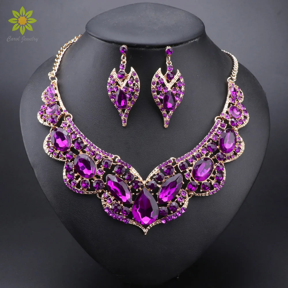 Vintage Retro Indian Bridal Jewellery Set – Necklace & Earrings