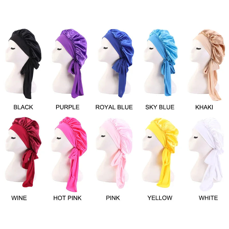 Satin Sleeping Cap – Silky Bonnet Edge Wrap & Shower Night Cap