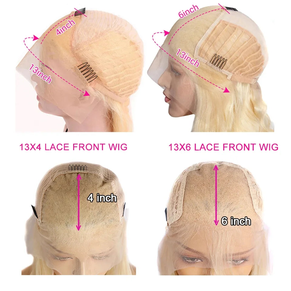 Ombre Blonde Short Bob Wig - 13x4/13x6 Lace Front 180% Density