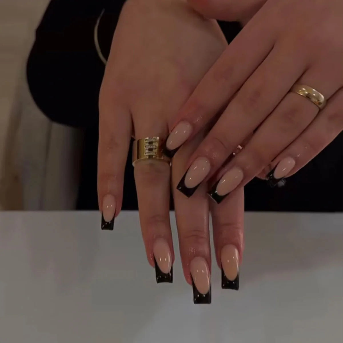 Bow Diamond Long Coffin Press-On Nails (24pcs)